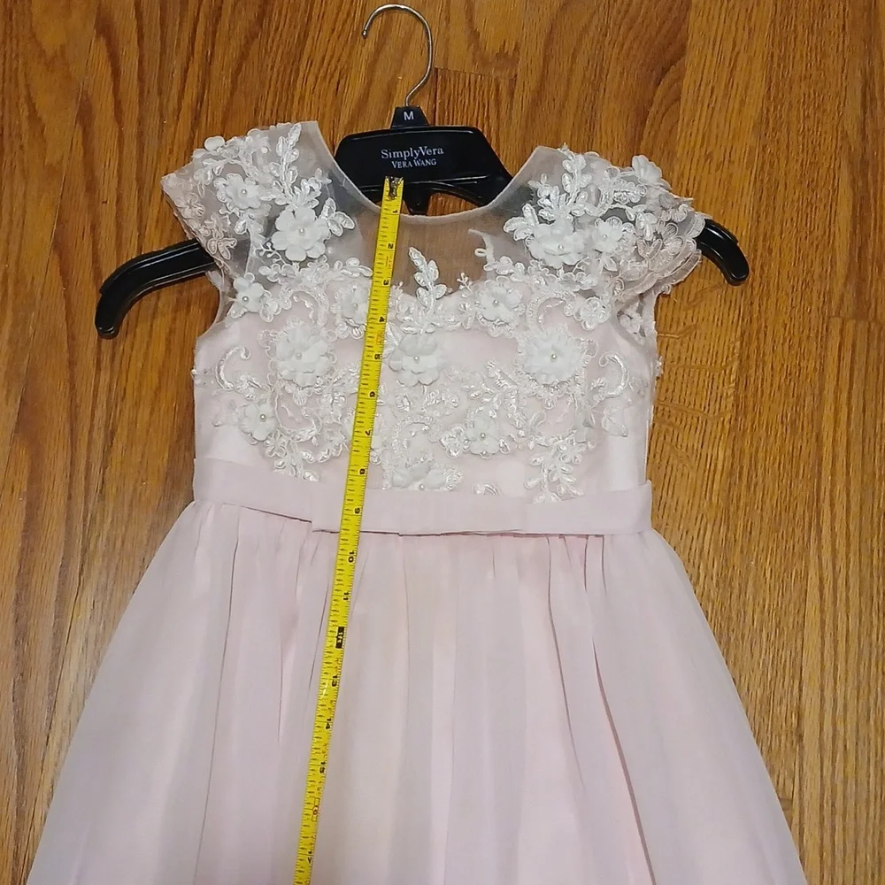 Elegant Pink Lace Kids Dress Size 6x (39 Inches) Top To Bottom Little Girls Dres - Picture 5 of 8